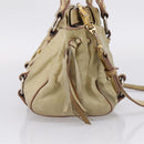 Miu Miu Hand Bag Vitellolux 2way Beige Gold Auth 208018A-4