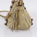 Miu Miu Hand Bag Vitellolux 2way Beige Gold Auth 208018A-5