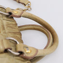 Miu Miu Hand Bag Vitellolux 2way Beige Gold Auth 208018A-8