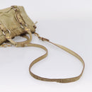 Miu Miu Hand Bag Vitellolux 2way Beige Gold Auth 208018A-9