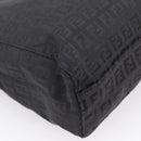 FENDI Zucchino Canvas Tote Bag Black Silver Auth 208019V-13