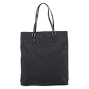 FENDI Zucchino Canvas Tote Bag Black Silver Auth 208019V-3