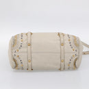 Miu Miu Hand Bag Leather 2way Ivory Gold Auth 208020A-12