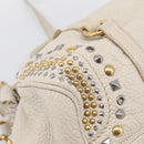 Miu Miu Hand Bag Leather 2way Ivory Gold Auth 208020A-16