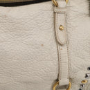 Miu Miu Hand Bag Leather 2way Ivory Gold Auth 208020A-18