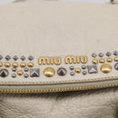 Miu Miu Hand Bag Leather 2way Ivory Gold Auth 208020A-20