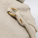 Miu Miu Hand Bag Leather 2way Ivory Gold Auth 208020A-29