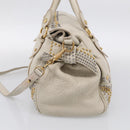 Miu Miu Hand Bag Leather 2way Ivory Gold Auth 208020A-5