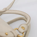 Miu Miu Hand Bag Leather 2way Ivory Gold Auth 208020A-8
