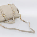 Miu Miu Hand Bag Leather 2way Ivory Gold Auth 208020A-9