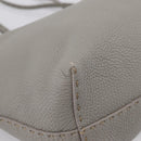 FENDI Celeria Carla Tote Bag Leather Gray Silver Auth 208022V-17