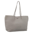 FENDI Celeria Carla Tote Bag Leather Gray Silver Auth 208022V-1