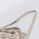 PRADA Gathered Hand Bag Leather 2way Gray Silver Auth 208024V-12