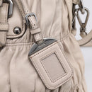 PRADA Gathered Hand Bag Leather 2way Gray Silver Auth 208024V-20