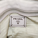 PRADA Gathered Hand Bag Leather 2way Gray Silver Auth 208024V-24