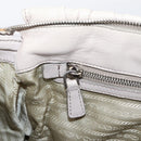 PRADA Gathered Hand Bag Leather 2way Gray Silver Auth 208024V-28