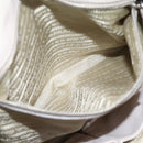PRADA Gathered Hand Bag Leather 2way Gray Silver Auth 208024V-29