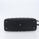 Christian Dior Canage Lady Dior Large Bag Lamb Skin 2way Black Auth 208025V-11