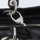 Christian Dior Canage Lady Dior Large Bag Lamb Skin 2way Black Auth 208025V-16