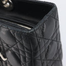 Christian Dior Canage Lady Dior Large Bag Lamb Skin 2way Black Auth 208025V-20