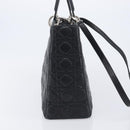 Christian Dior Canage Lady Dior Large Bag Lamb Skin 2way Black Auth 208025V-5