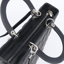 Christian Dior Canage Lady Dior Large Bag Lamb Skin 2way Black Auth 208025V-6