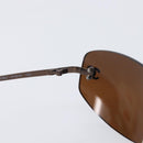 CHANEL COCO Mark Sunglasses metal Brown CC Auth 208027M-13
