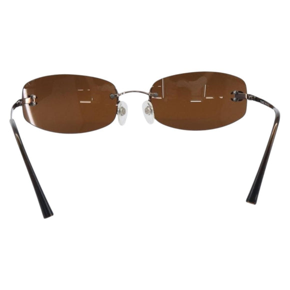 CHANEL COCO Mark Sunglasses metal Brown CC Auth 208027M