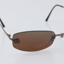 CHANEL COCO Mark Sunglasses metal Brown CC Auth 208027M-6