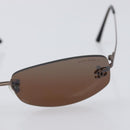 CHANEL COCO Mark Sunglasses metal Brown CC Auth 208027M-7