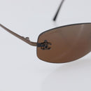 CHANEL COCO Mark Sunglasses metal Brown CC Auth 208027M-8