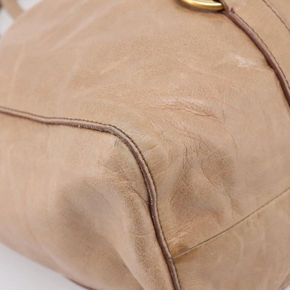 Miu Miu Hand Bag Vitellolux 2way Pink Gold Auth 208029A
