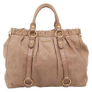 Miu Miu Hand Bag Vitellolux 2way Pink Gold Auth 208029A-13