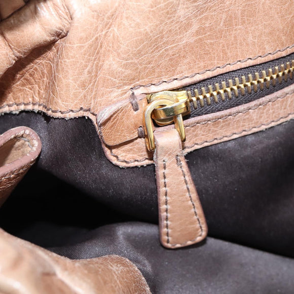 Miu Miu Hand Bag Vitellolux 2way Pink Gold Auth 208029A