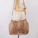 Miu Miu Hand Bag Vitellolux 2way Pink Gold Auth 208029A-26