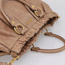 Miu Miu Hand Bag Vitellolux 2way Pink Gold Auth 208029A-6