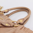 Miu Miu Hand Bag Vitellolux 2way Pink Gold Auth 208029A-14