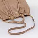 Miu Miu Hand Bag Vitellolux 2way Pink Gold Auth 208029A-9