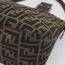 FENDI Zucca Canvas Mamma Baguette Shoulder Bag Brown Black 264260 Auth 208030-10