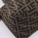 FENDI Zucca Canvas Mamma Baguette Shoulder Bag Brown Black 264260 Auth 208030-11