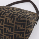 FENDI Zucca Canvas Mamma Baguette Shoulder Bag Brown Black 264260 Auth 208030-12