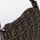 FENDI Zucca Canvas Mamma Baguette Shoulder Bag Brown Black 264260 Auth 208030-6