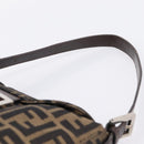FENDI Zucca Canvas Mamma Baguette Shoulder Bag Brown Black 264260 Auth 208030-8