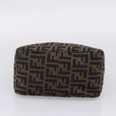 FENDI Zucca Canvas Mamma Baguette Shoulder Bag Brown Black 264260 Auth 208030-9