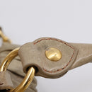 Miu Miu Hand Bag Vitellolux 2way Beige Gold Auth 208033A-11