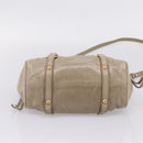 Miu Miu Hand Bag Vitellolux 2way Beige Gold Auth 208033A-14
