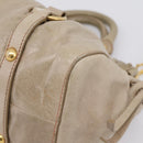 Miu Miu Hand Bag Vitellolux 2way Beige Gold Auth 208033A-15