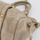 Miu Miu Hand Bag Vitellolux 2way Beige Gold Auth 208033A-17