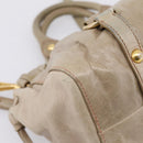 Miu Miu Hand Bag Vitellolux 2way Beige Gold Auth 208033A-18