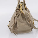 Miu Miu Hand Bag Vitellolux 2way Beige Gold Auth 208033A-4
